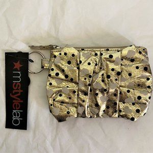 NWT Mstylelab Gold Hearts & Spots Coin Purse